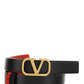 Reversible Vlogo Signature Belt In Shiny Calfskin 20MM - Black / Red