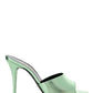 La 16 Mules In Metallic Leather - Green