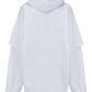 Slime Double Long Sleeve Hooded T-Shirt In Black - White