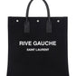 Rive Gauche N/S Tote Bag In Printed Canvas And Leather - Black