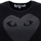 Tonal Heart Print T-shirt - Black