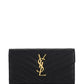 Cassandra Matelasse Large Flap Wallet In Grain De Poudre Embossed Leather - Black