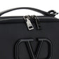 Lacquered Vlogo Signature Leather Crossbody Bag - Black