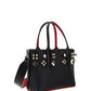 Cabata Empire Spike Studded Leather Tote Bag - Black