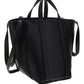 Everyday Small North-South Shoulder Tote Bag In Grained Calfskin - Black