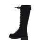 Brushed Leather and Re-Nylon Boots - Black
