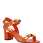 Roman Stud Calfskin Sandal 60MM - Orange