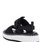 Lilli Sporty Flat Sandal In Recycled Textile - Black
