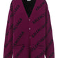 Allover Logo Cardigan - Purple