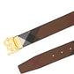 Reversible Monogram Motif Check Belt - Brown / Black