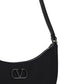 Mini Vlogo Signature Grainy Calfskin Hobo Bag - Black