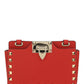 Rockstud Smartphone Leather Crossbody Bag - Red