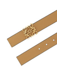 Reversible Anagram Belt in Smooth Calfskin - Warm Desert/Light Oat/Bronze