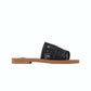 Woody Lace Mule Sandals - Black