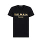 Cotton T-shirt With Paris Logo Print - Black / Gold