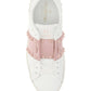 Open Sneaker In Calfskin Leather - White / Pink