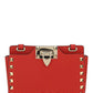 Rockstud Smartphone Leather Crossbody Bag - Red