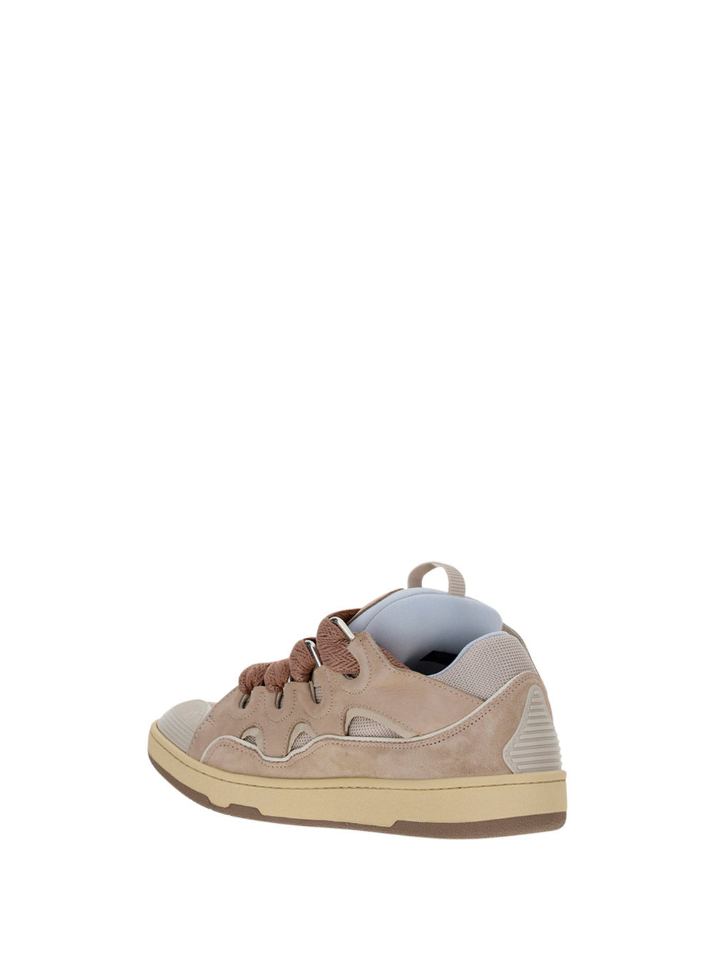 Leather Curb Sneakers - Dusty Pink/Brown