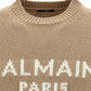 Marino Wool Sweater Logo - Beige