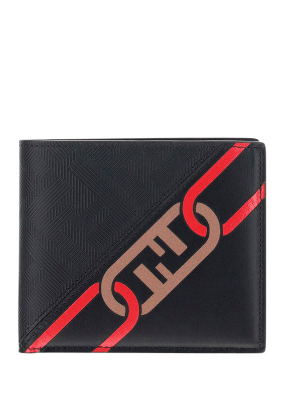 Bi-fold Wallet - Black/Red/Beige