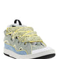Leather Curb Sneakers - Grey / Blue