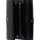 Cassandra Matelasse Large Flap Wallet In Grain De Poudre Embossed Leather - Black