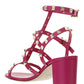 Rockstud Calfskin Ankle Strap Sandal 60 MM - Blossom