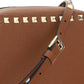 Small Rockstud Calfskin Crossbody Bad - Tan.