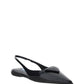 Brushed Leather Slingback Ballerinas - Black