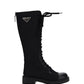 Brushed Leather and Re-Nylon Boots - Black