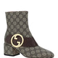 Gucci Blondie Ankle Boot - Beige/Ebony/Brown.