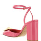 One Stud Pump in Patent Leather 90mm - Pink