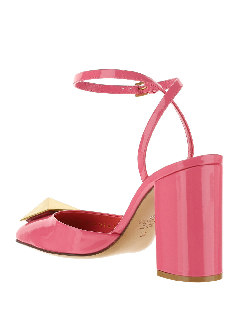 One Stud Pump in Patent Leather 90mm - Pink
