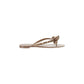 Rubber Rockstud Thong Sandals - Beige