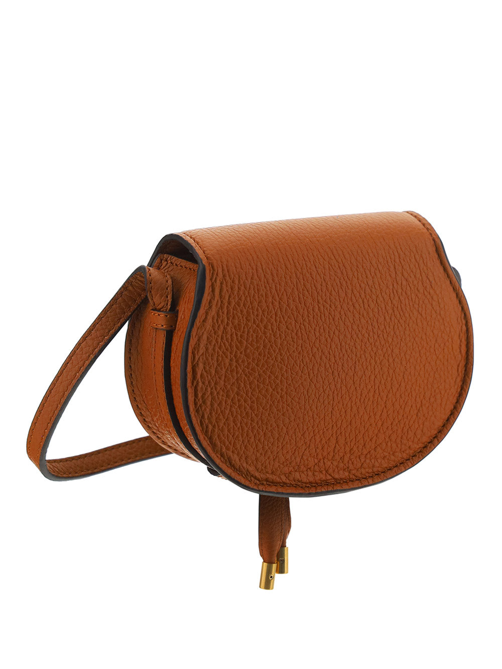 Marcie Nano Saddle Bag in Grained Calfskin - Tan