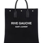Rive Gauche N/S Tote Bag In Printed Canvas And Leather - Black