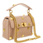 Medium Roman Stud The Shoulder Bag In Nappa With Chain - Beige