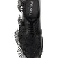 Brushed Leather Derby Shoes with Appliqués - Black