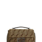 FF Tapestry Baguette Chain Midi Bag - Brown