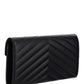 Cassandra Matelasse Large Flap Wallet In Grain De Poudre Embossed Leather - Black