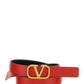 Reversible Vlogo Signature Belt In Shiny Calfskin 20MM - Black / Red