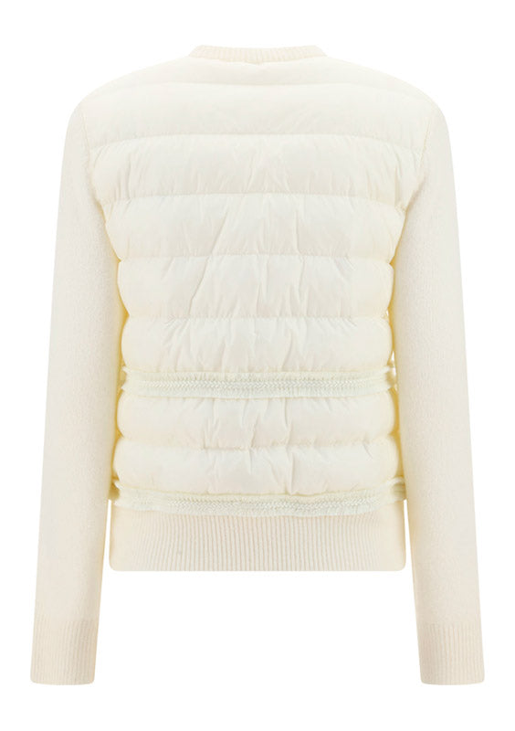 Padded Wool Blend Cardigan - Off White