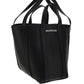 Everyday Small North-South Shoulder Tote Bag In Grained Calfskin - Black