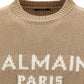Marino Wool Sweater Logo - Beige