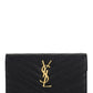 Cassandra Matelasse Large Flap Wallet In Grain De Poudre Embossed Leather - Black