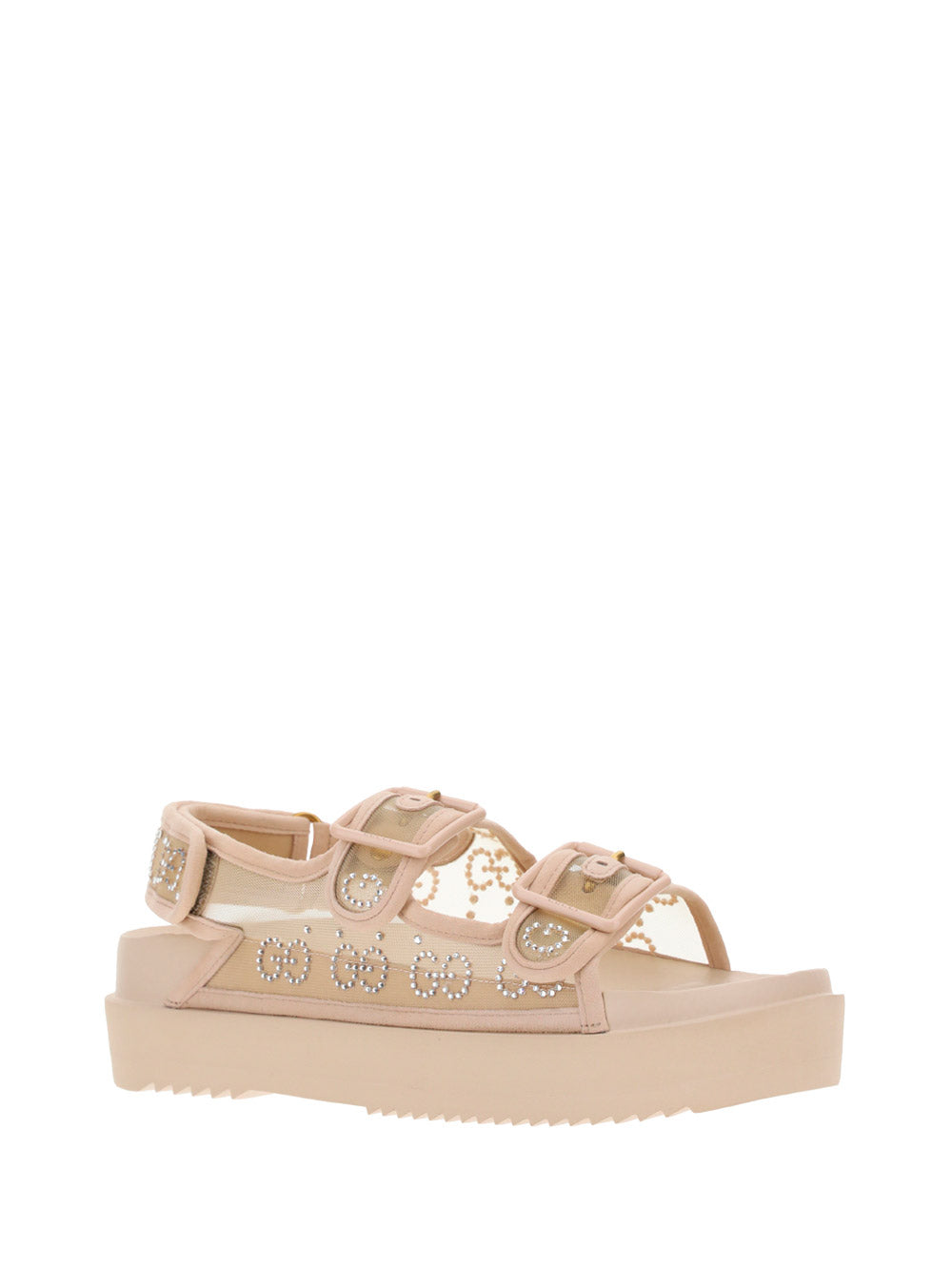 Women's GG Sandal with Crystals - Rose Beige