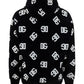 Jersey Hoodie with All-over DG Print - Black/White