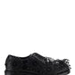 Brushed Leather Derby Shoes with Appliqués - Black