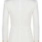 Grain de Poudre Double-Breasted Jacket - White.