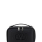 Lacquered Vlogo Signature Leather Crossbody Bag - Black
